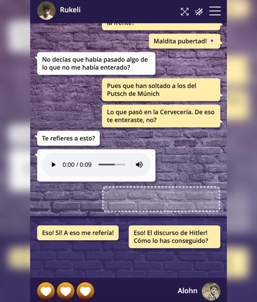Pantalla conversación puños de harina
